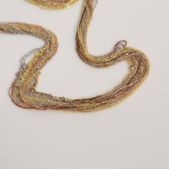 Necklace Multi Strands of Rose Gold, Yellow Gold & Sterling Silver - Picture 3 of 8
